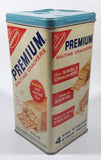 Vintage 1960s Nabisco Premium Saltine Crackers 9 1/2" Tall Tin Metal Container