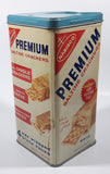 Vintage 1960s Nabisco Premium Saltine Crackers 9 1/2" Tall Tin Metal Container