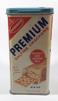 Vintage 1960s Nabisco Premium Saltine Crackers 9 1/2" Tall Tin Metal Container