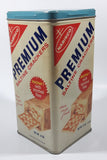 Vintage 1960s Nabisco Premium Saltine Crackers 9 1/2" Tall Tin Metal Container