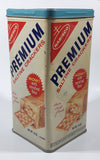 Vintage 1960s Nabisco Premium Saltine Crackers 9 1/2" Tall Tin Metal Container