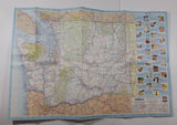 Vintage c. 1961 Chevron Dealers Standard Stations, Inc. Washington Points Of Interest and Touring Map