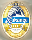 Vintage Columbia Brewery Kokanee Gold Beer On Tap 16" x 21" Double Sided Oval Shaped Light Up Bar Beer Store Sign