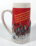 2013 Budweiser Holiday Stein Sights Of The Season 7" Tall Embossed Ceramic Beer Mug