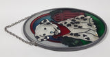 Joan Baker Designs Dalmatian Puppy Dog Sitting in Next To Fire Hydrant 3 1/2" x 5" Oval Shaped Stained Glass Window Sun Catcher