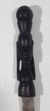 Vintage North African Warrior Hand Carved 9 3/4" Figural Tribal Knife Dagger with Wooden Sheath