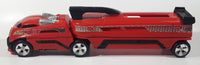 2002 Mattel Hot Wheels Semi Truck Auto Hauler Carrying Case Red 20 1/2" Long Plastic Die Cast Toy Car Vehicle