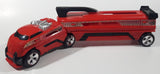 2002 Mattel Hot Wheels Semi Truck Auto Hauler Carrying Case Red 20 1/2" Long Plastic Die Cast Toy Car Vehicle