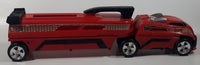 2002 Mattel Hot Wheels Semi Truck Auto Hauler Carrying Case Red 20 1/2" Long Plastic Die Cast Toy Car Vehicle