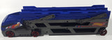 2012 Mattel Hot Wheels City Semi Truck Auto Hauler Car Carrier Holds Up To 40 Cars Blue 17 3/4" Long Plastic Die Cast Toy Car Vehicle Y0583