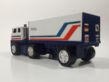 Vintage 1970s Tonka Semi Tractor Truck and Trailer White 8" Long Pressed Steel and Plastic Die Cast Toy Car Vehicle Made in Japan