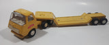 Vintage 1970s Tonka Semi Tractor Truck and Lowboy Trailer Yellow 11 1/4" Long Pressed Steel and Plastic Die Cast Toy Car Vehicle