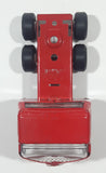 Vintage 1970s Tonka Semi Tractor Truck and Fire Ladder Trailer Red 10 1/4" Long Pressed Steel and Plastic Die Cast Toy Car Vehicle