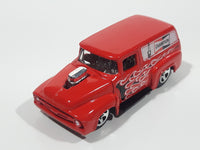 2010 Hot Wheels HW Performance 1956 Ford Truck Champion Spark Plugs Red Die Cast Toy Car Hot Rod Vehicle