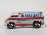 2010 Hot Wheels Race World - City '70s Van Ambulance White Die Cast Toy Car Vehicle