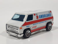 2010 Hot Wheels Race World - City '70s Van Ambulance White Die Cast Toy Car Vehicle