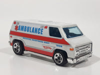 2010 Hot Wheels Race World - City '70s Van Ambulance White Die Cast Toy Car Vehicle