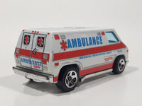 2010 Hot Wheels Race World - City '70s Van Ambulance White Die Cast Toy Car Vehicle