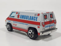 2010 Hot Wheels Race World - City '70s Van Ambulance White Die Cast Toy Car Vehicle