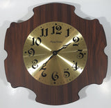 Rare Vintage Phinney Walker Brass Faced 11 3/4" x 11 3/4" Wood Plaque Wall Clock