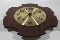 Rare Vintage Phinney Walker Brass Faced 11 3/4" x 11 3/4" Wood Plaque Wall Clock