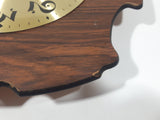 Rare Vintage Phinney Walker Brass Faced 11 3/4" x 11 3/4" Wood Plaque Wall Clock