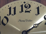 Rare Vintage Phinney Walker Brass Faced 11 3/4" x 11 3/4" Wood Plaque Wall Clock