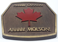 Vintage Ahhhh! Canada! Ahhhh! Molson Maple Leaf 13 1/4" x 13 1/2" Faux Wood Wall Plaque