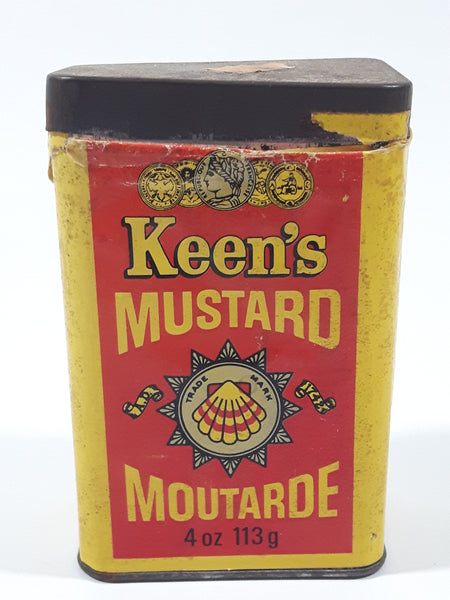 Vintage Keen's Mustard Tin Spice Container 113g 4 oz Colman Foods of Norwich England