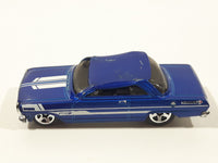 2016 Hot Wheels Muscle Mania '63 Chevy II Blue Die Cast Toy Muscle Car Vehicle Crushed Roof