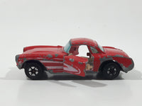 Yatming No. 1079 1957 Chevrolet Corvette Red Die Cast Toy Car Vehicle with Opening Doors (Missing windshield Pillars)