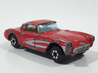 Yatming No. 1079 1957 Chevrolet Corvette Red Die Cast Toy Car Vehicle with Opening Doors (Missing windshield Pillars)