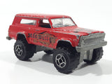 Vintage Majorette No. 236 4x4 Cherokee Mad Bull Red 1:64 Scale Die Cast Toy Car SUV Vehicle with Opening Tail Gate