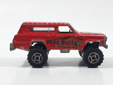 Vintage Majorette No. 236 4x4 Cherokee Mad Bull Red 1:64 Scale Die Cast Toy Car SUV Vehicle with Opening Tail Gate