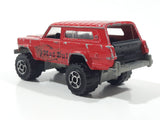 Vintage Majorette No. 236 4x4 Cherokee Mad Bull Red 1:64 Scale Die Cast Toy Car SUV Vehicle with Opening Tail Gate