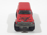 Vintage Majorette No. 236 4x4 Cherokee Mad Bull Red 1:64 Scale Die Cast Toy Car SUV Vehicle with Opening Tail Gate