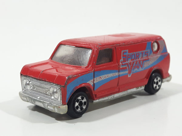 Vintage Yatming Style Ford Econoline E-150 Sports Van Red Die Cast Toy Car Vehicle