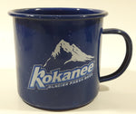 Kokanee Glacier Fresh Beer Dark Blue Enamel Metal Coffee Mug Cup