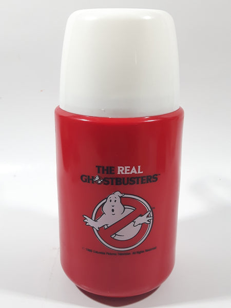 Vintage 1986 Columbia Pictures Television The Real Ghostbusters Red 10 oz Thermos with White Cup Lid Model 3700