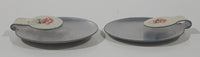 Vintage TraveLodge Sleepy Bear Fold Over Style 7/8" Metal Tab Clip Pin Set of 2