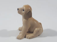 Mattel Solid PVC Light Brown Colored Sitting Dog 2 3/8" Tall Toy Figure