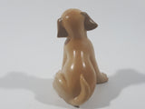 Mattel Solid PVC Light Brown Colored Sitting Dog 2 3/8" Tall Toy Figure