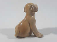 Mattel Solid PVC Light Brown Colored Sitting Dog 2 3/8" Tall Toy Figure