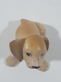 Mattel Solid PVC Light Brown Colored Sitting Dog 2 3/8" Tall Toy Figure