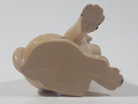 Mattel Solid PVC Light Brown Colored Sitting Dog 2 3/8" Tall Toy Figure