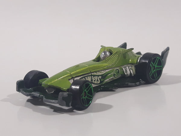 2008 Hot Wheels Hybrid Racers F-Racer Light Green Die Cast Toy Race Car Vehicle