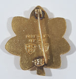 Vintage 1950s N.S. Meyer Inc New York USAF Lieutenant Gold Tone Oak Leaf 1" x 1 1/8" Military Lapel Pin