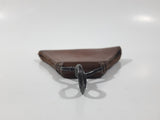 Vintage WWII French Brown Leather Rear Back Suspender Connector Belt Hooks