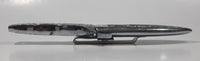 Vintage Engraved Stainless Steel 6 3/4" Long Straight Blade Dagger Boot Knife in Sheath