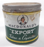 Vintage Macdonald's Export Finest Virginia Cigarette Tobacco 8 oz Metal Tin Can